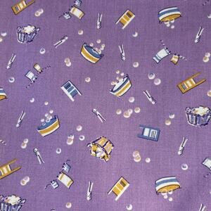 Benartex 1930s Style One A Day Cotton Fabric 66 x 42 Lavender Cotton Spring 710